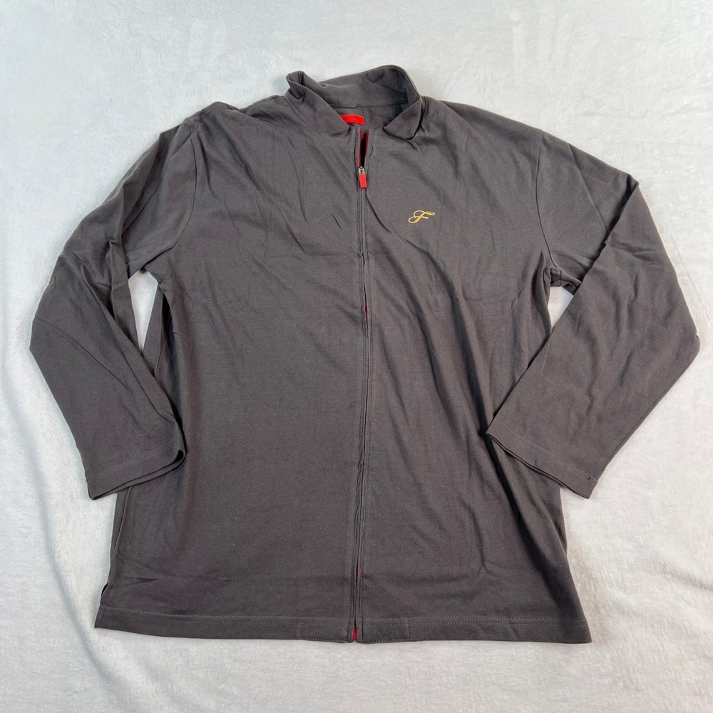 Japan Airlines Full Zip Jacket Womens Lightweight Travel Top Gray Medium